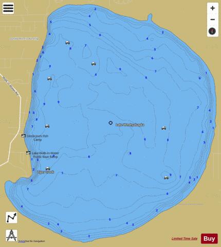 LAKE WEOHYAKAPKA depth contour Map - i-Boating App