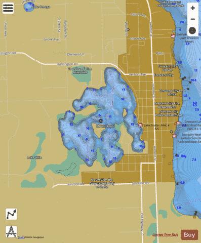 STELLA LAKE depth contour Map - i-Boating App