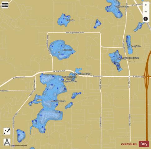 LAKE ALL BRIGHT depth contour Map - i-Boating App