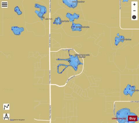 Lake Heather/Brigadoon depth contour Map - i-Boating App