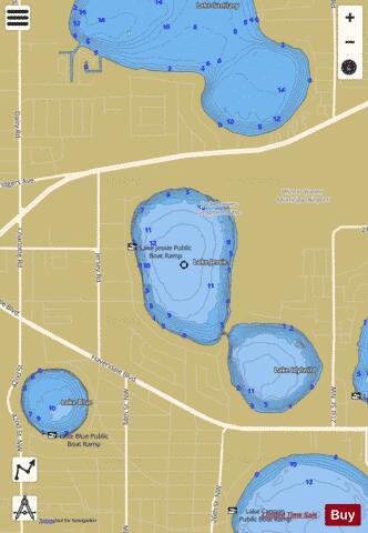 Lake Jessie depth contour Map - i-Boating App