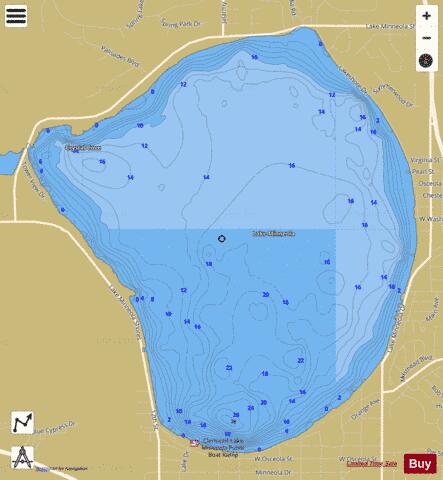 Lake Minneola depth contour Map - i-Boating App