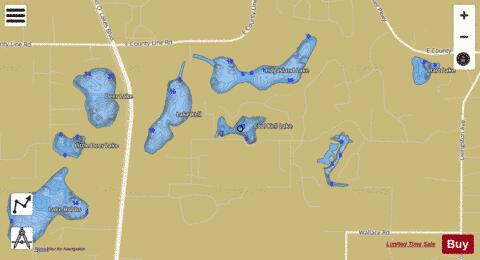 Cool Kell Lake depth contour Map - i-Boating App