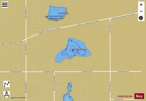 Hooker, Lake depth contour Map - i-Boating App