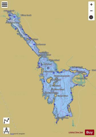 Blackfoot Reservoir depth contour Map - i-Boating App