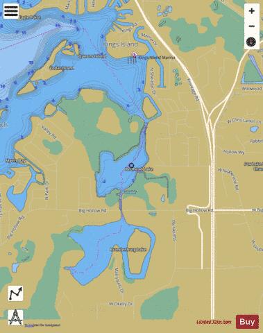 Redhead Lake depth contour Map - i-Boating App