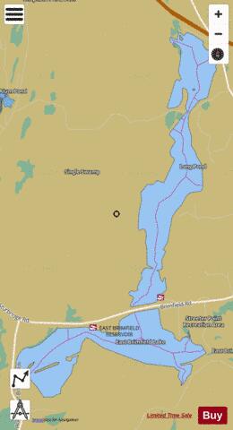East Brimfield Lake depth contour Map - i-Boating App