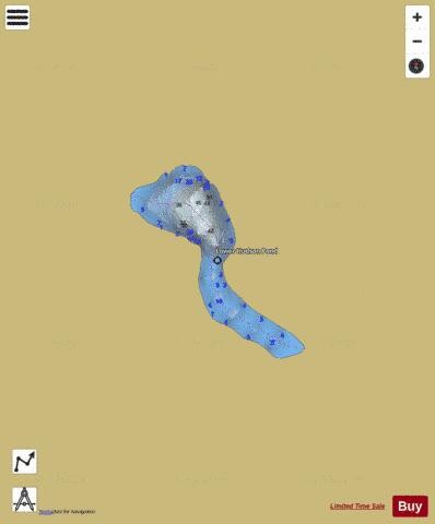 Lower Hudson Pond depth contour Map - i-Boating App