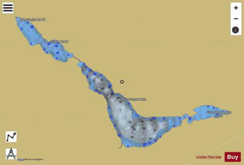 Munsungan Lake depth contour Map - i-Boating App