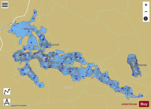 Balch / Stump Pond depth contour Map - i-Boating App