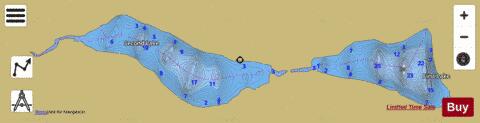 Second  / Wallagrass lakes depth contour Map - i-Boating App