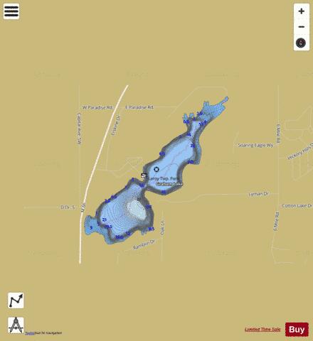 Graham Lake depth contour Map - i-Boating App