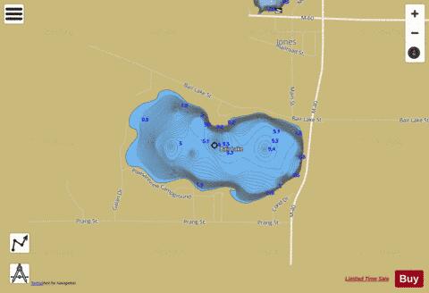 Bair Lake depth contour Map - i-Boating App