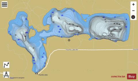 Thumb, Lake depth contour Map - i-Boating App