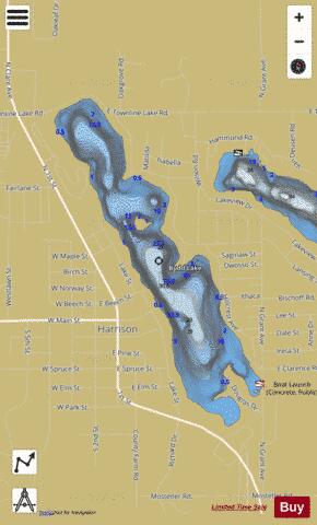 Budd Lake depth contour Map - i-Boating App
