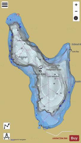 Hubbard Lake depth contour Map - i-Boating App