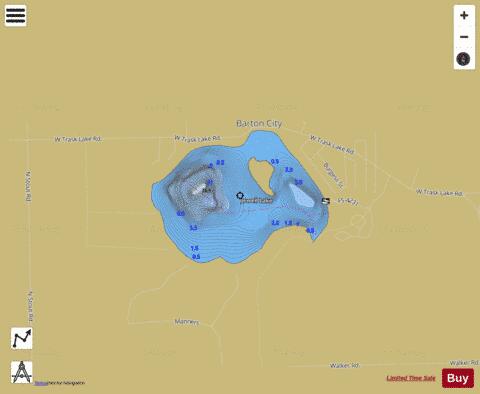 Jewell Lake depth contour Map - i-Boating App
