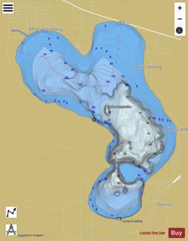 Margrethe, Lake depth contour Map - i-Boating App