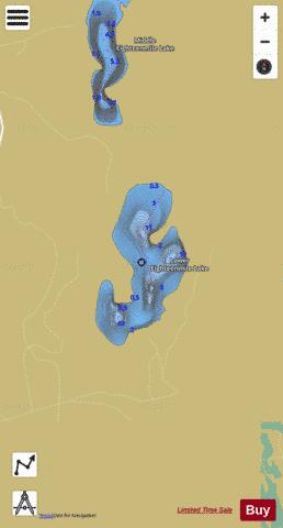 Lower Eighteenmile Lak depth contour Map - i-Boating App