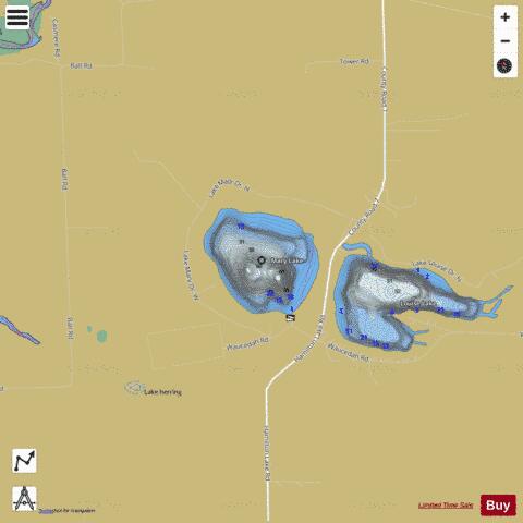 Mary Lake depth contour Map - i-Boating App