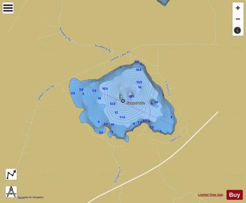 Sawyer Lake depth contour Map - i-Boating App