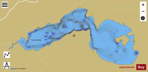 Wycamp Lake depth contour Map - i-Boating App