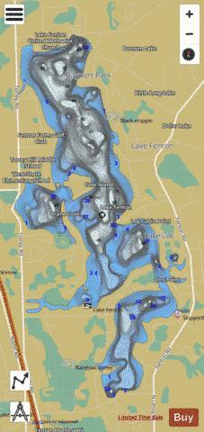 Fenton, Lake depth contour Map - i-Boating App