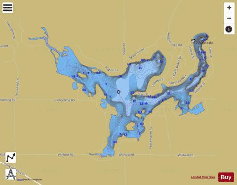 Wiggins Lake depth contour Map - i-Boating App