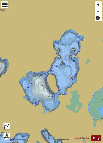 Deer Island Lake depth contour Map - i-Boating App