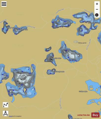 Big Mosquito Lake depth contour Map - i-Boating App