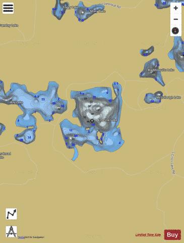 Emeline Lake depth contour Map - i-Boating App