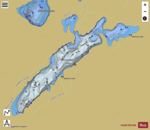 Beatons Lake depth contour Map - i-Boating App