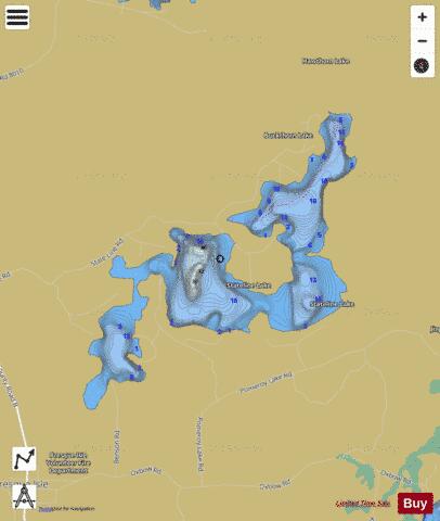 Stateline Lake depth contour Map - i-Boating App