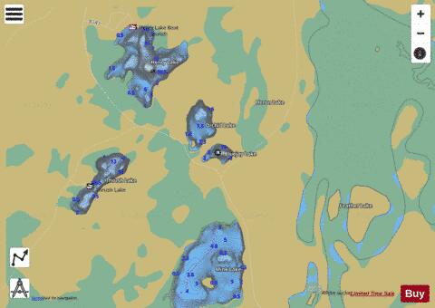 Bluejay Lake depth contour Map - i-Boating App