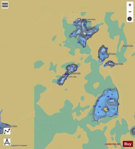 Thrush Lake depth contour Map - i-Boating App