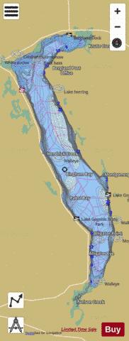 Lake Gogebic depth contour Map - i-Boating App