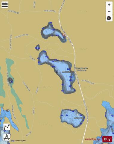 Moccasin Lake depth contour Map - i-Boating App