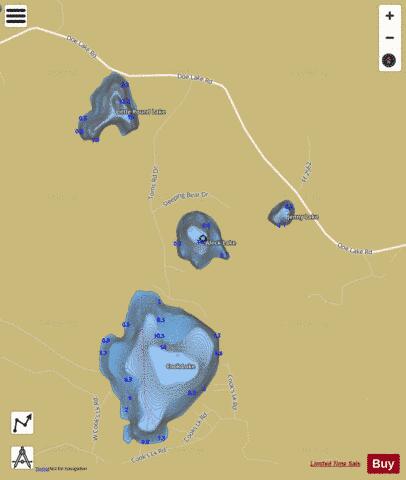Aleck Lake depth contour Map - i-Boating App