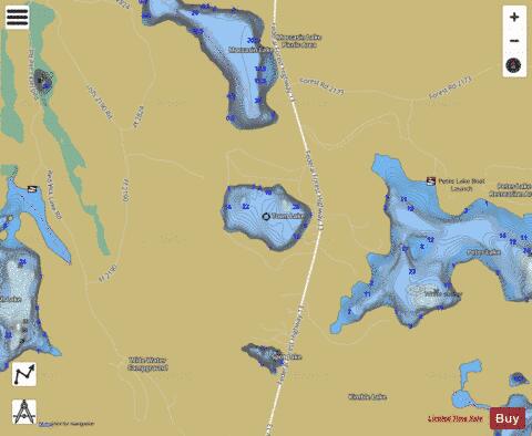 Town Lake depth contour Map - i-Boating App