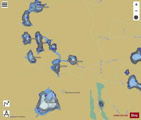 Red Jack Lake depth contour Map - i-Boating App