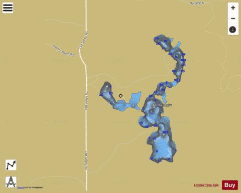 Mitchell Lake West depth contour Map - i-Boating App