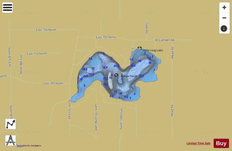 Long Lake depth contour Map - i-Boating App