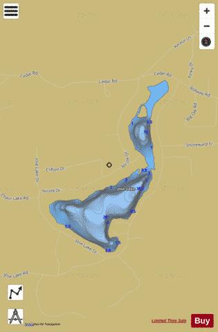 Jose Lake depth contour Map - i-Boating App