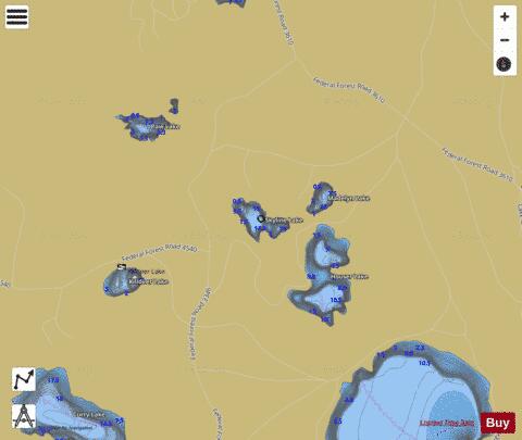 Skyline Lake depth contour Map - i-Boating App