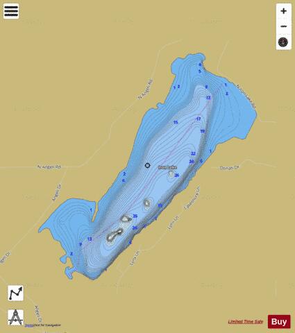 Iron Lake depth contour Map - i-Boating App