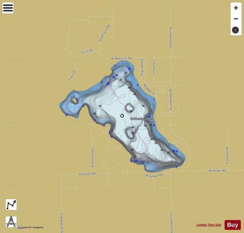 Coldwater Lake depth contour Map - i-Boating App
