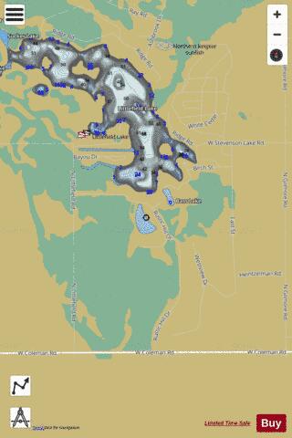Outlet Lake depth contour Map - i-Boating App