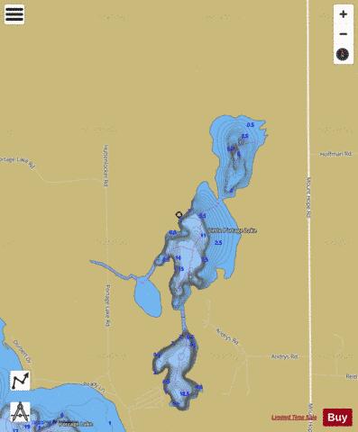 Little Portage Lake depth contour Map - i-Boating App