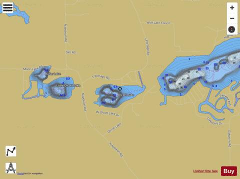 Olcott Lake depth contour Map - i-Boating App