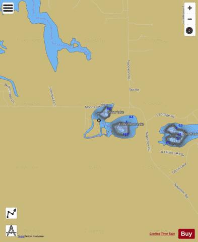 Dollar Lake depth contour Map - i-Boating App